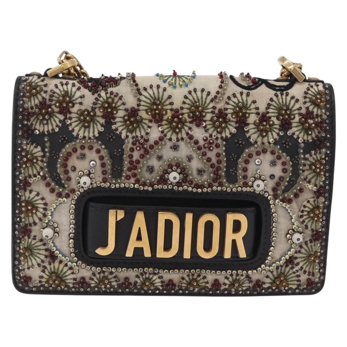 Christian Dior Chain Shoulder Bag Beads Multicolor Gold Tone Auth 208516V