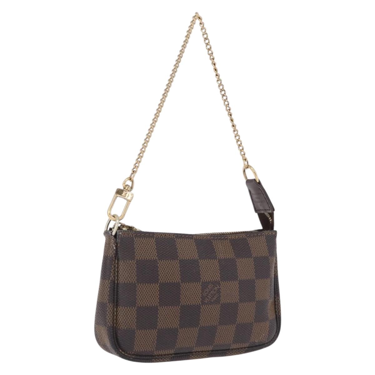 LOUIS VUITTON Damier Ebene Mini Pochette Accessoires Pouch N58009 Auth 208526A