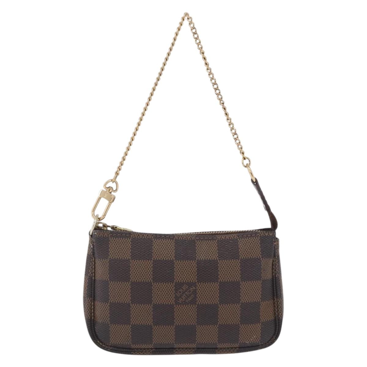 LOUIS VUITTON Damier Ebene Mini Pochette Accessoires Pouch N58009 Auth 208526A