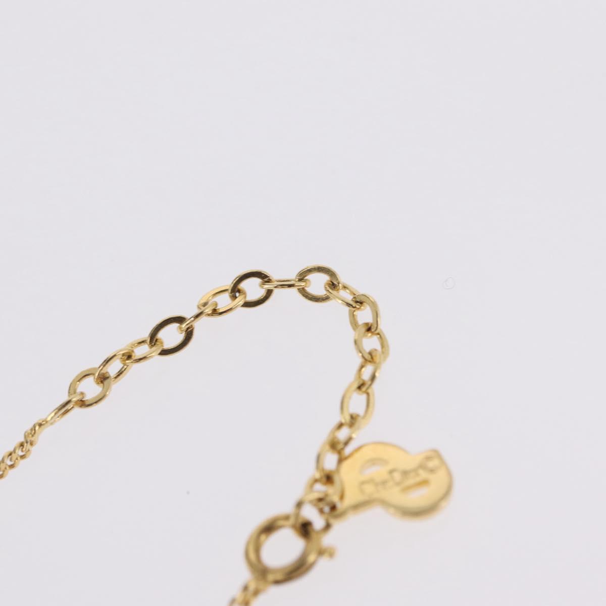 Christian Dior Necklace Metal Gold Tone Auth 208529V