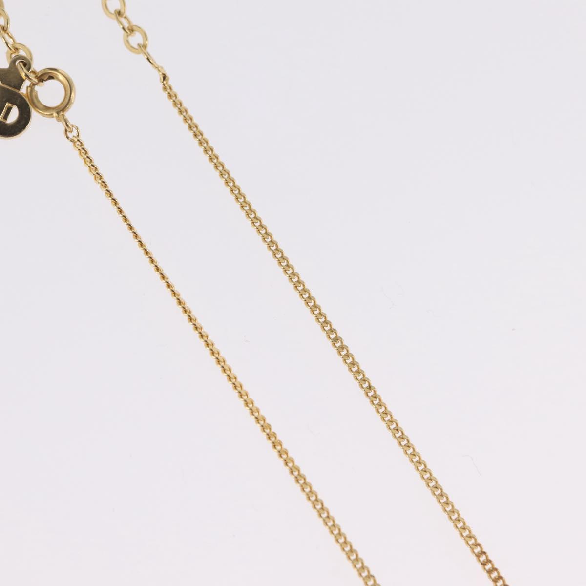 Christian Dior Necklace Metal Gold Tone Auth 208529V