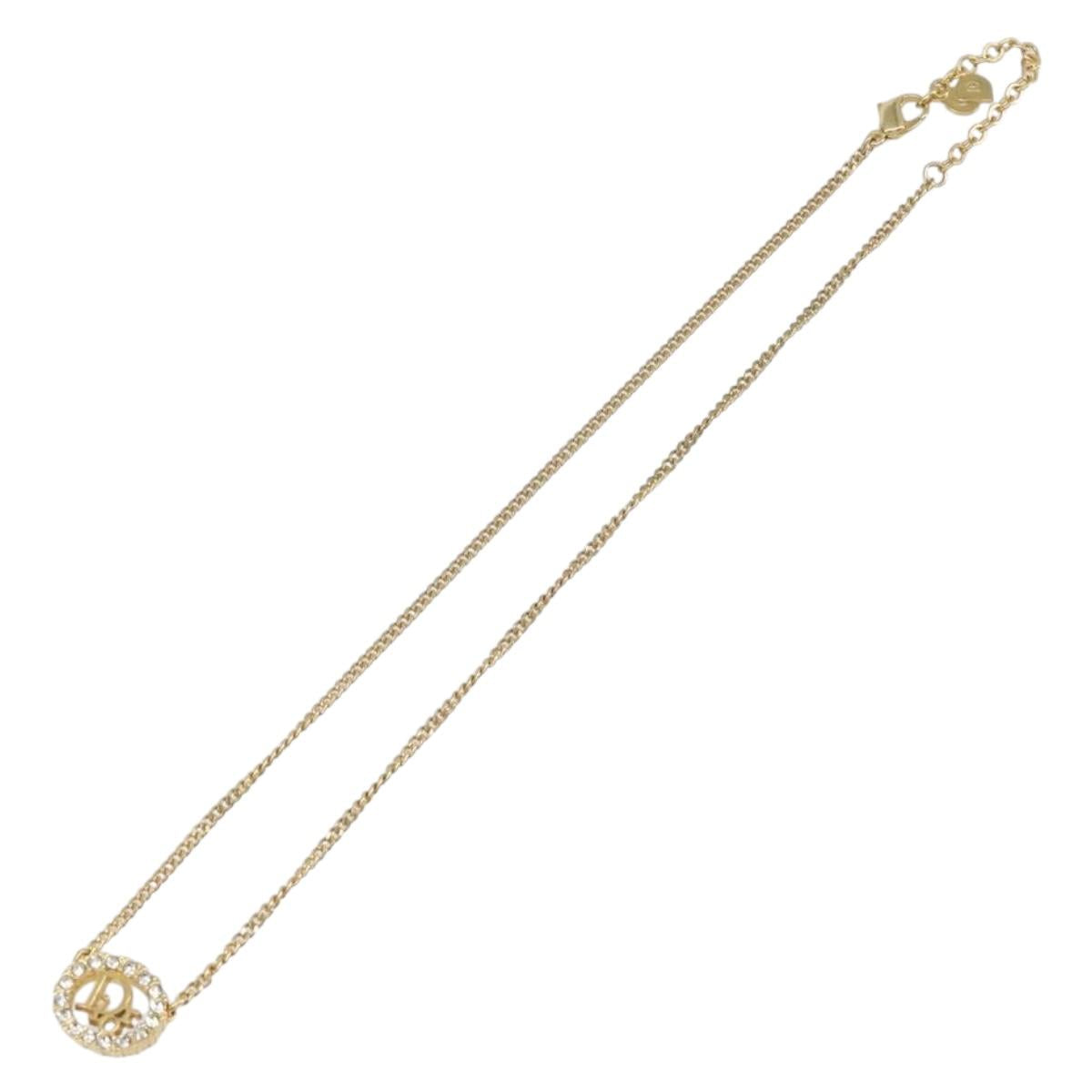 Christian Dior Necklace Metal Gold Tone Auth 208533V