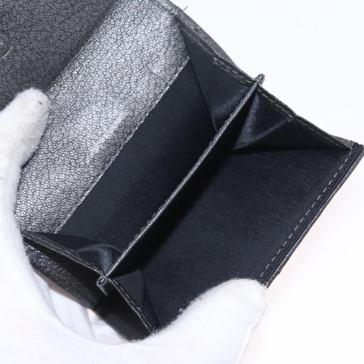 Christian Dior Trotter Canvas Wallet Black Silver Auth 208541V
