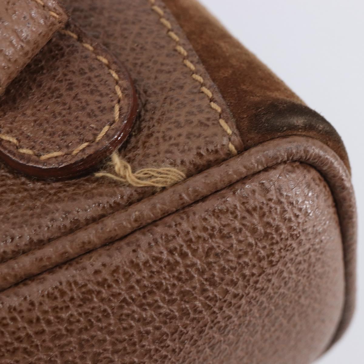GUCCI Bamboo Backpack Suede Brown Gold Tone 003 1998 0030 Auth 208542