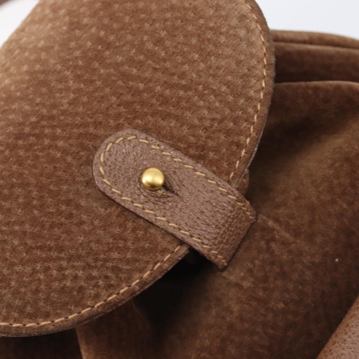 GUCCI Bamboo Backpack Suede Brown Gold Tone 003 1998 0030 Auth 208542