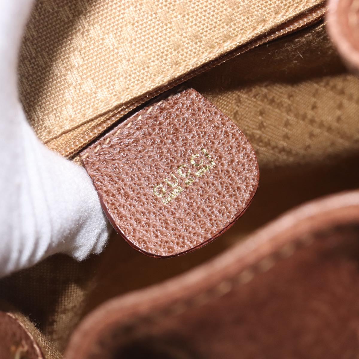 GUCCI Bamboo Backpack Suede Brown Gold Tone 003 1998 0030 Auth 208542