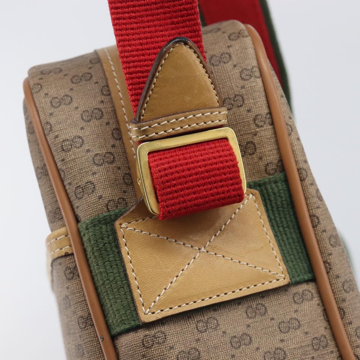 GUCCI Micro GG Web Sherry Line Shoulder Bag PVC Beige 019 43 0107 Auth 208544A