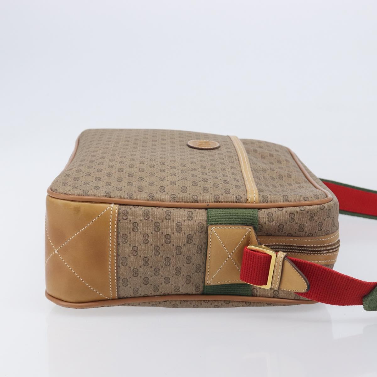 GUCCI Micro GG Web Sherry Line Shoulder Bag PVC Beige 019 43 0107 Auth 208544A