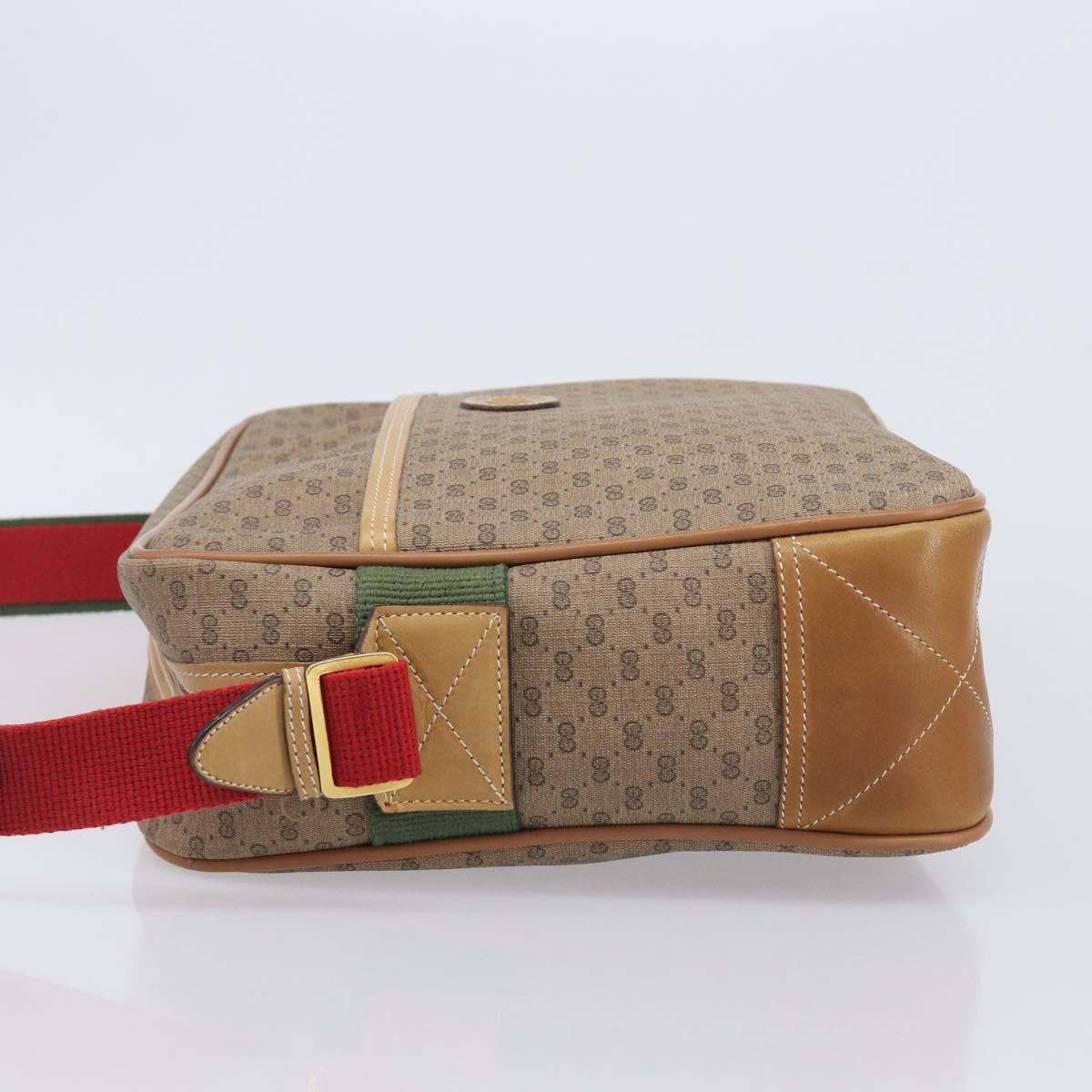 GUCCI Micro GG Web Sherry Line Shoulder Bag PVC Beige 019 43 0107 Auth 208544A