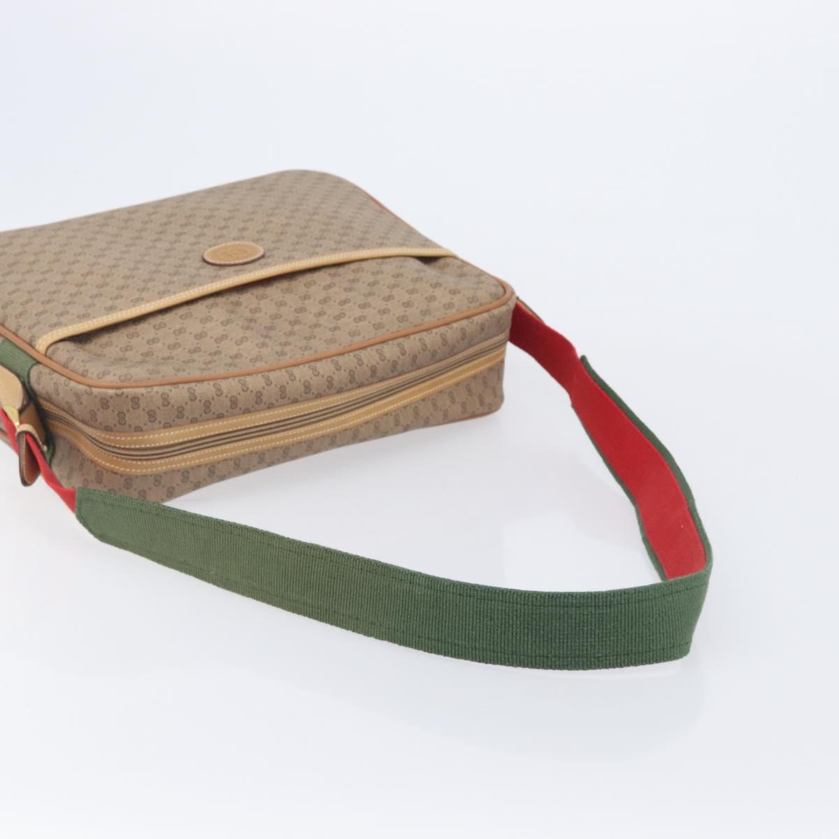 GUCCI Micro GG Web Sherry Line Shoulder Bag PVC Beige 019 43 0107 Auth 208544A