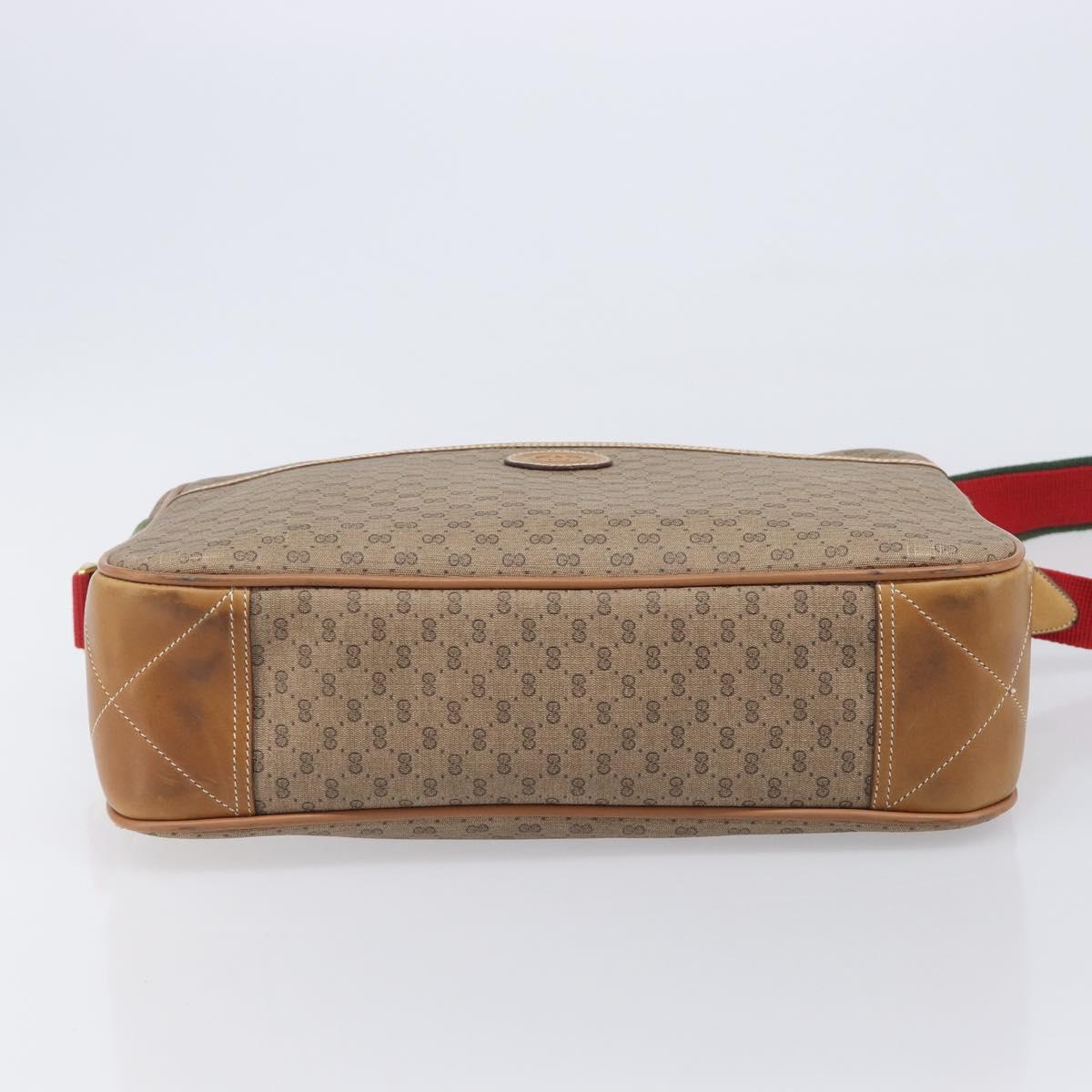 GUCCI Micro GG Web Sherry Line Shoulder Bag PVC Beige 019 43 0107 Auth 208544A