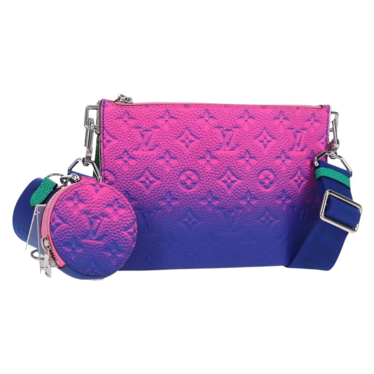 LOUIS VUITTON Taurillon Clemence Illusion Trio Pouch NM M59680 Auth 208551SM