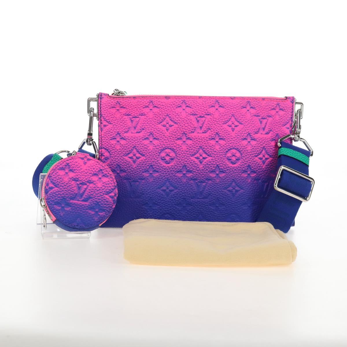 LOUIS VUITTON Taurillon Clemence Illusion Trio Pouch NM M59680 Auth 208551SM