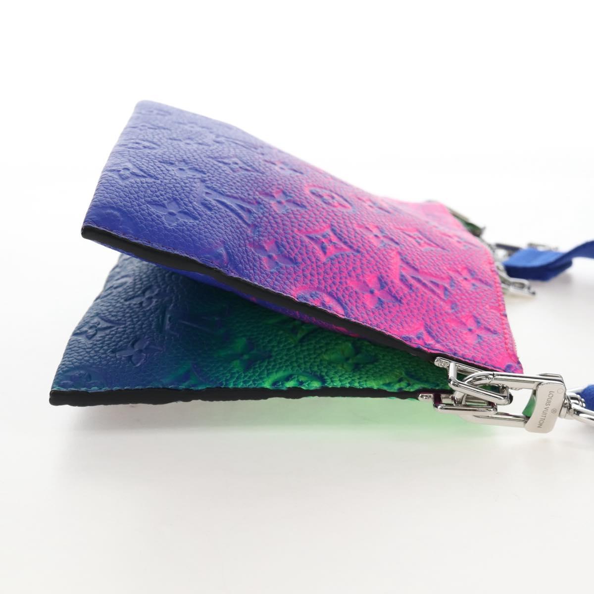 LOUIS VUITTON Taurillon Clemence Illusion Trio Pouch NM M59680 Auth 208551SM