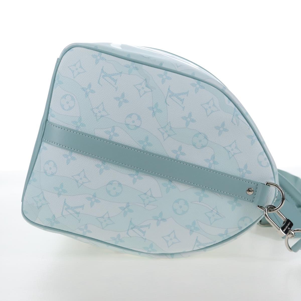LOUIS VUITTON Aqua Garden Keepall Bandouliere 50 Bag M22570 LV Auth 208560SM