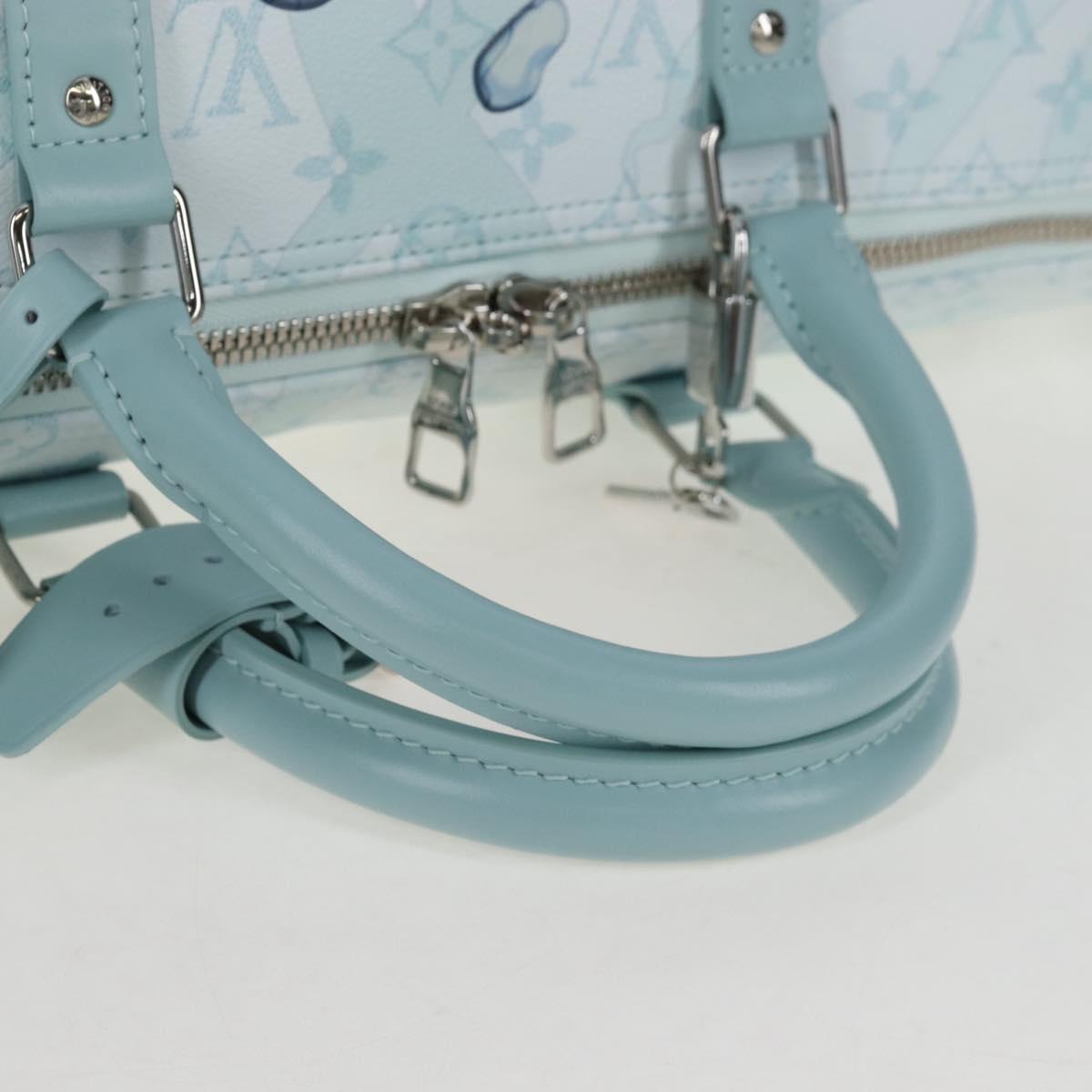 LOUIS VUITTON Aqua Garden Keepall Bandouliere 50 Bag M22570 LV Auth 208560SM