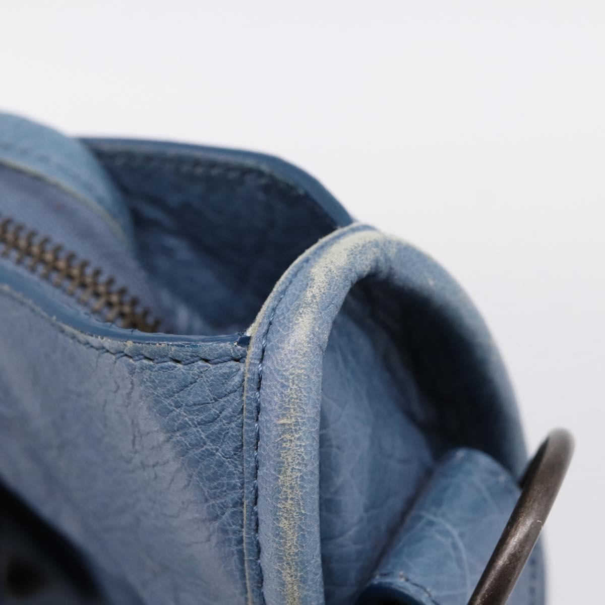 Balenciaga The City Hand Bag Leather 2way Blue 115748 Auth 208567V