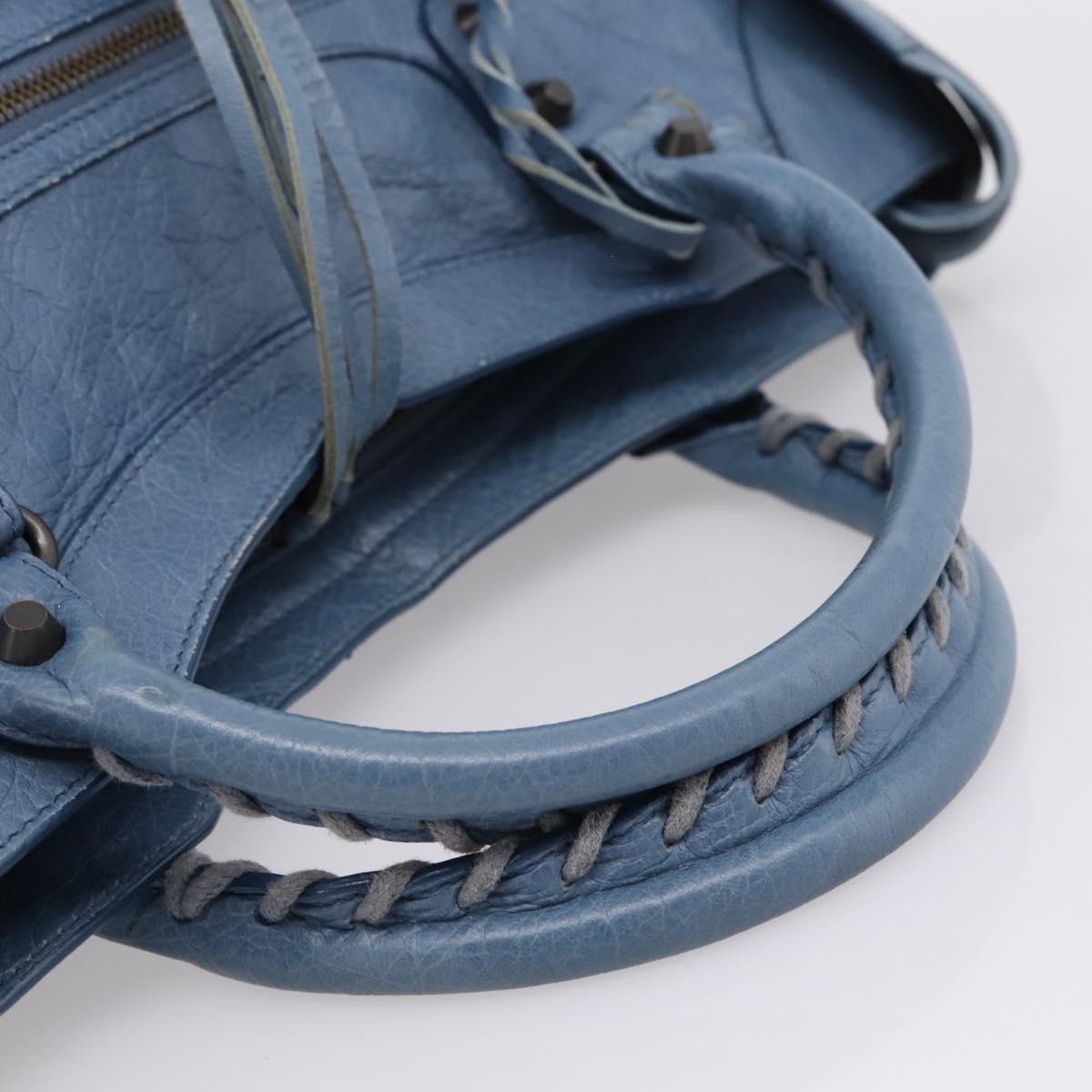 Balenciaga The City Hand Bag Leather 2way Blue 115748 Auth 208567V