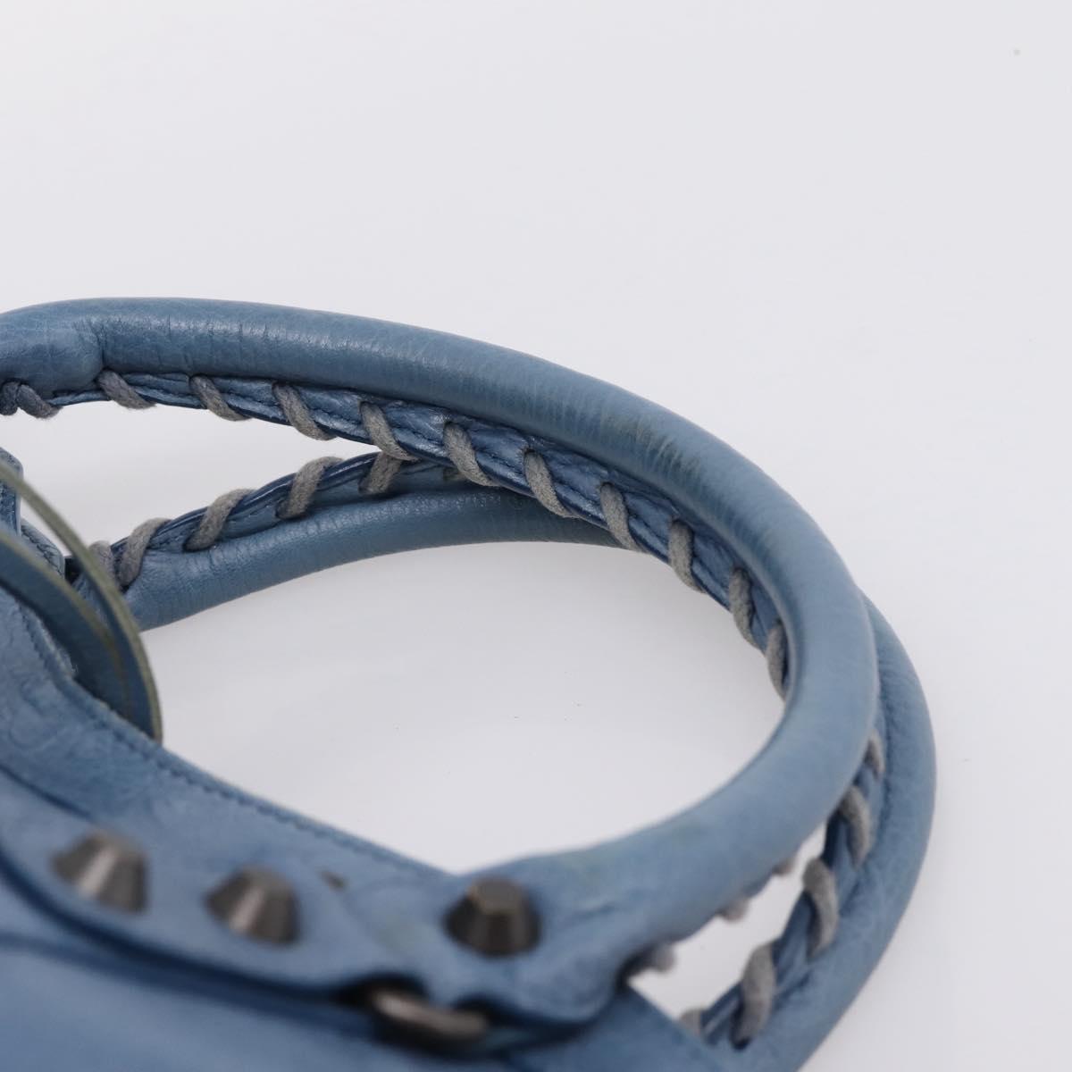 Balenciaga The City Hand Bag Leather 2way Blue 115748 Auth 208567V
