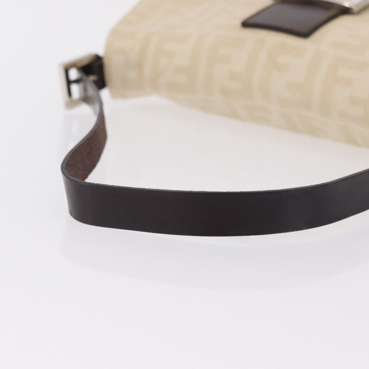 FENDI Zucca Canvas Mamma Baguette Shoulder Bag Beige Silver 26424 Auth 208569V