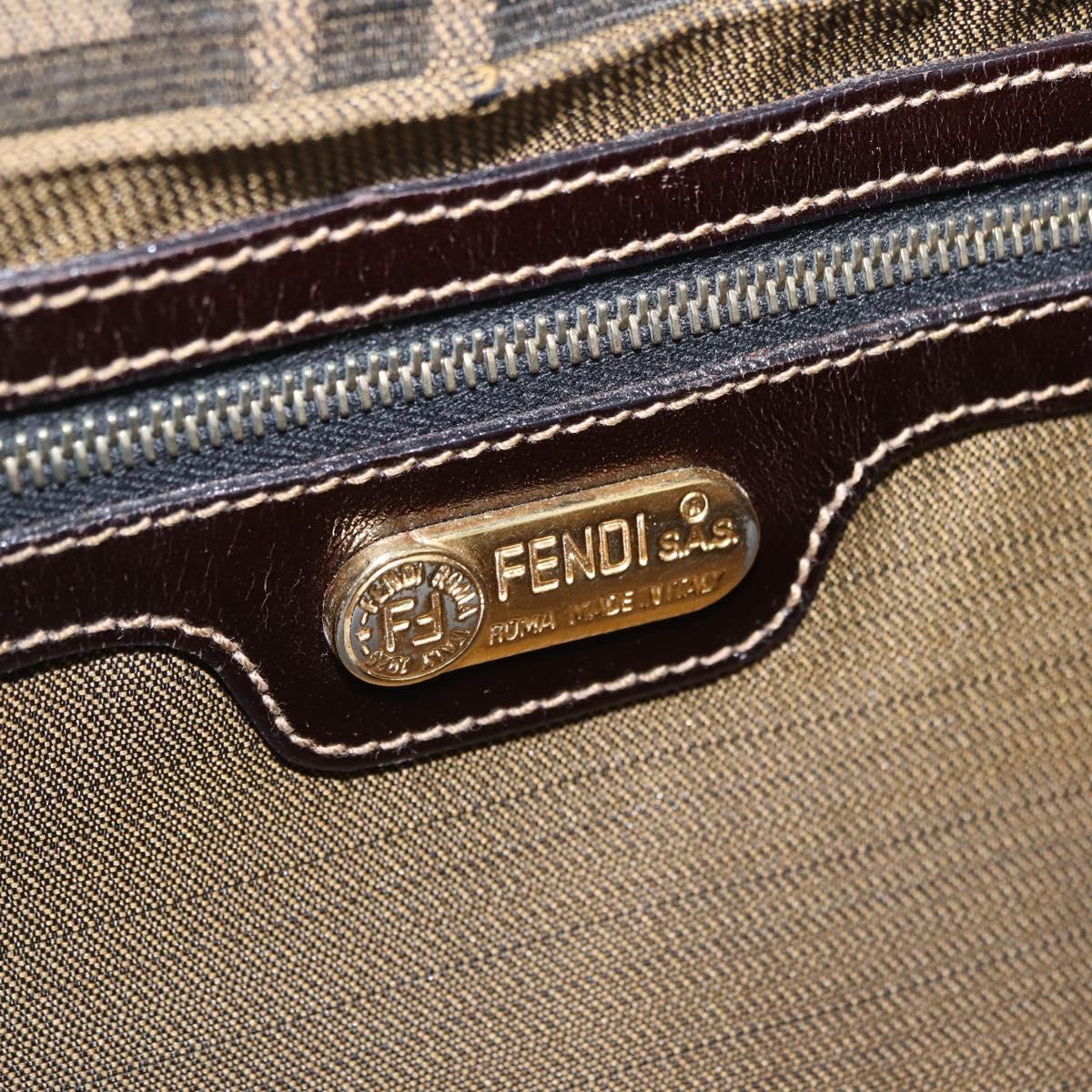 FENDI Zucca Canvas Mamma Baguette Shoulder Bag Black Brown Auth 208570V