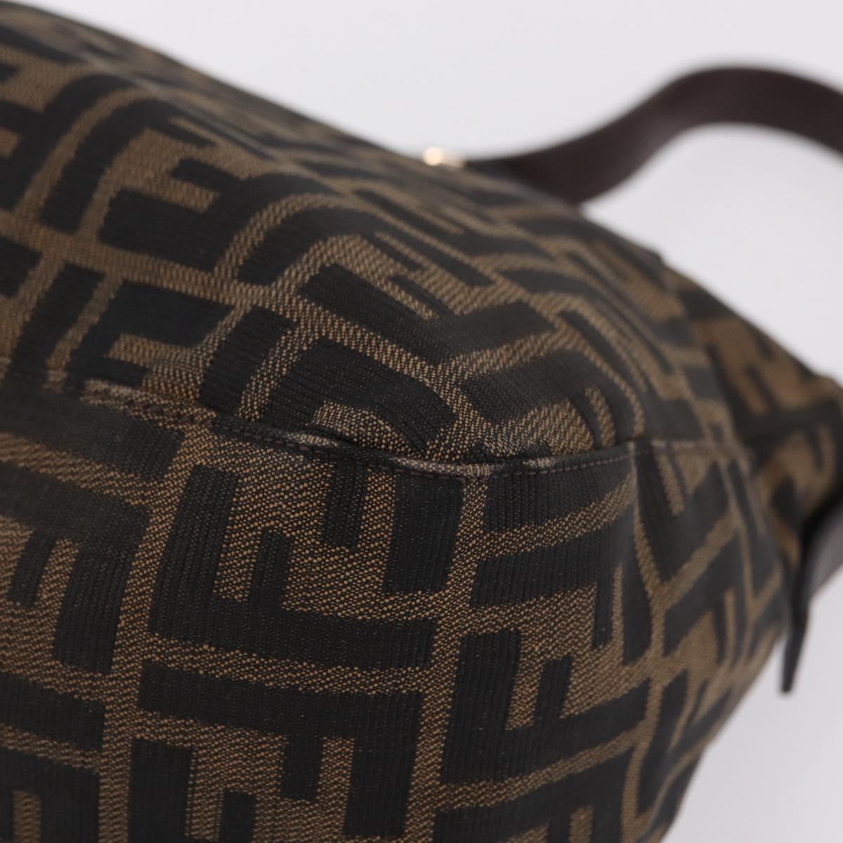 FENDI Zucca Canvas Mamma Baguette Shoulder Bag Brown Black 26426 Auth 208575A