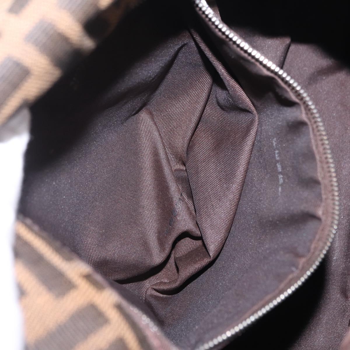 FENDI Zucca Canvas Mamma Baguette Shoulder Bag Brown Black 26426 Auth 208575A