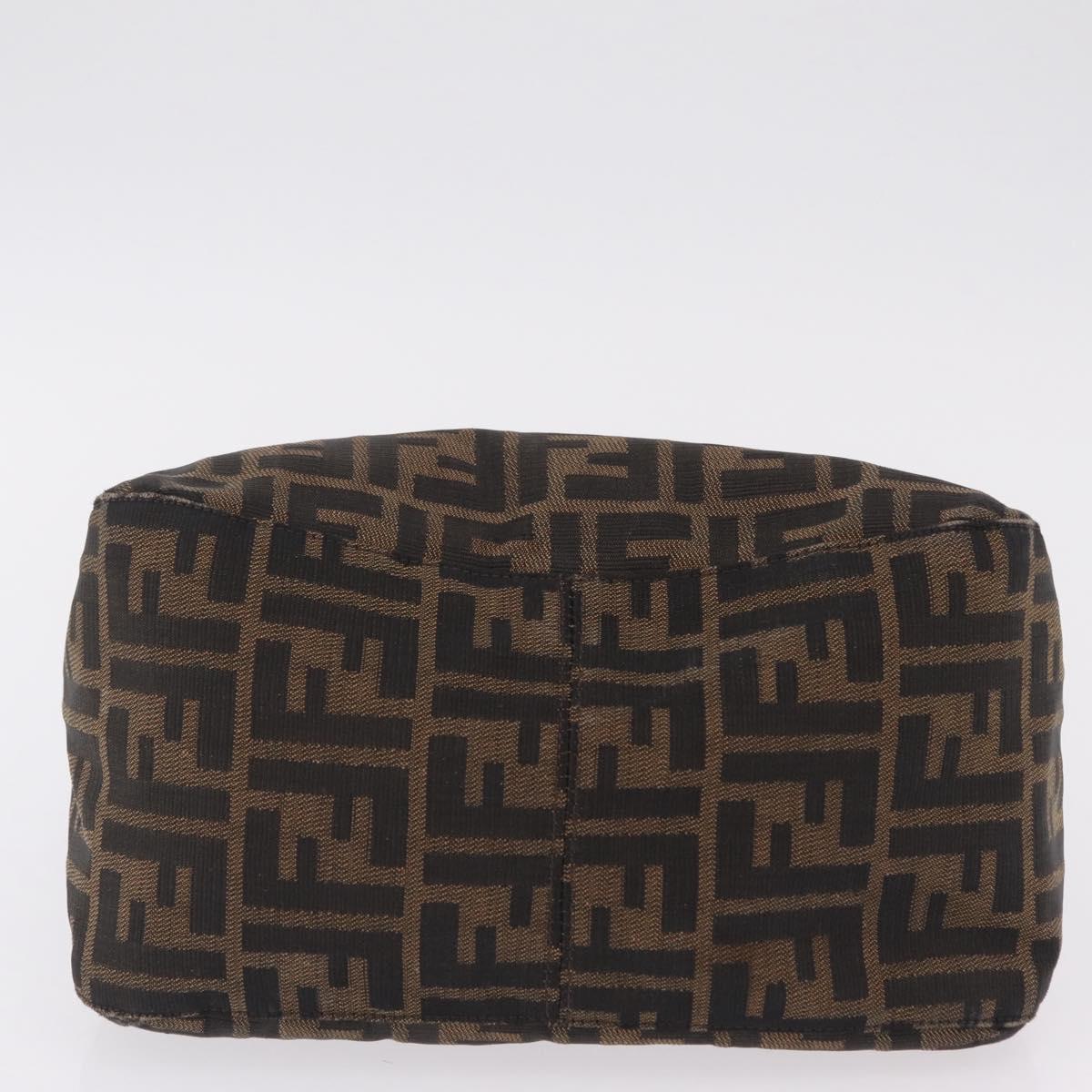 FENDI Zucca Canvas Mamma Baguette Shoulder Bag Brown Black 26426 Auth 208575A