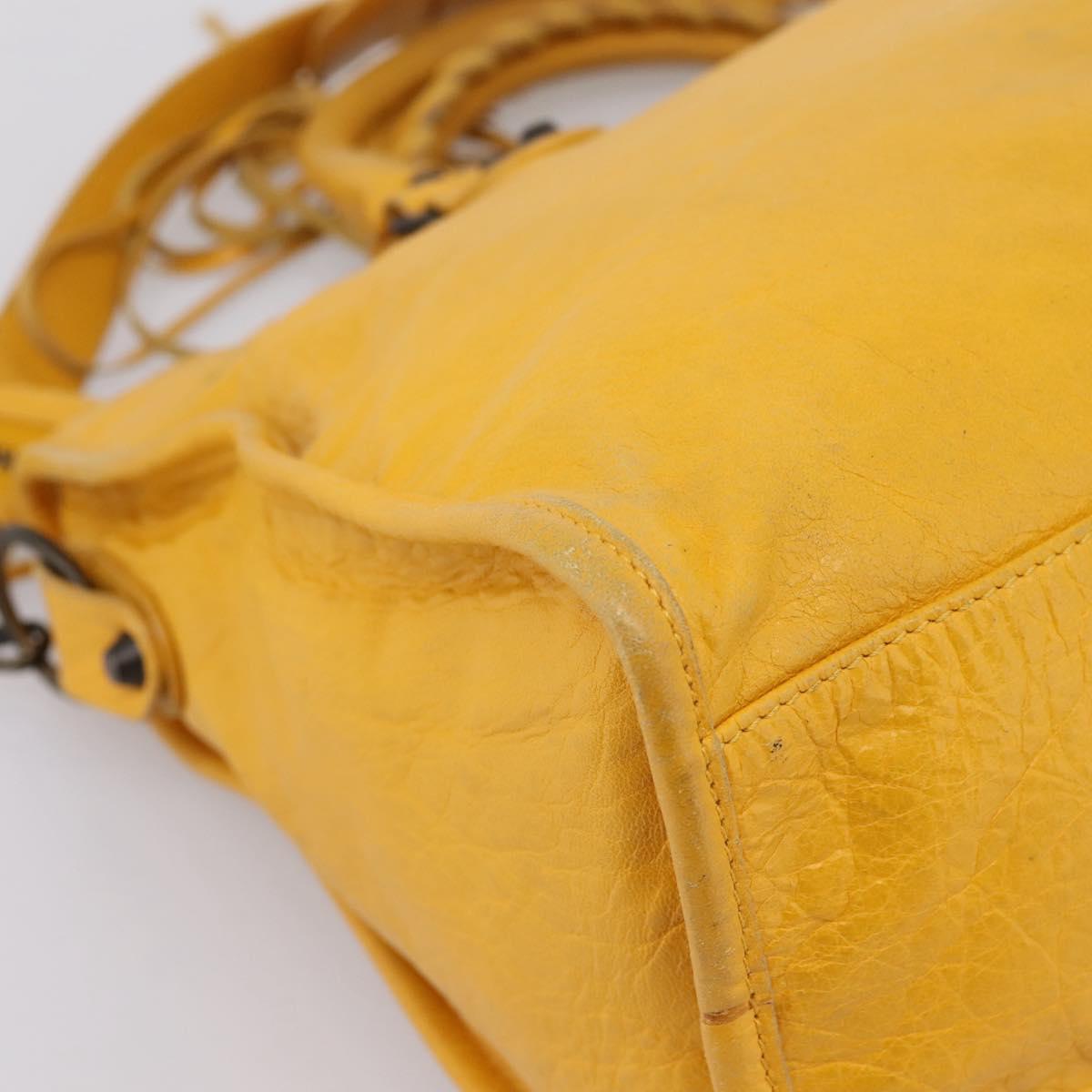 Balenciaga The City Hand Bag Leather 2way Yellow 115748 Auth 208577V