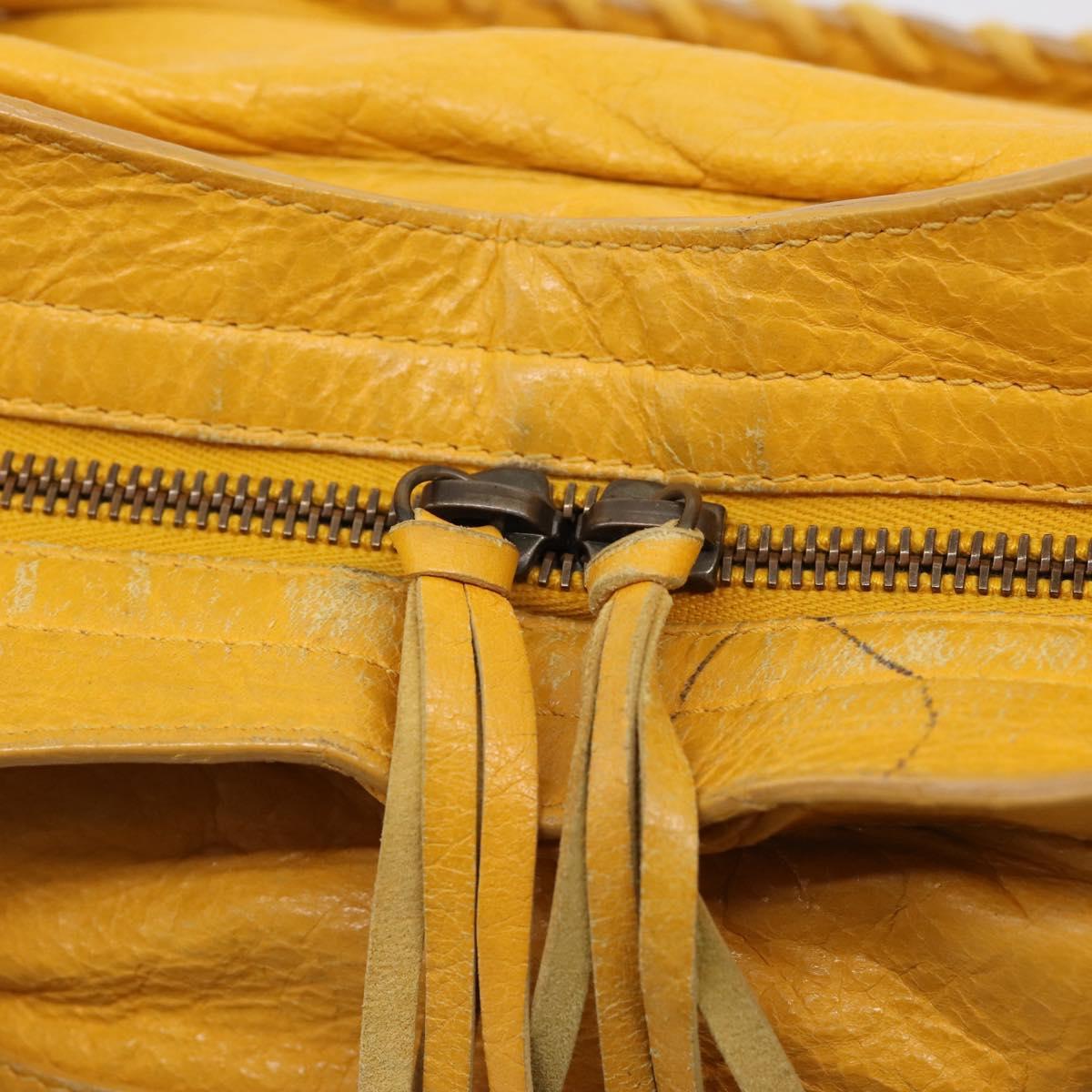 Balenciaga The City Hand Bag Leather 2way Yellow 115748 Auth 208577V
