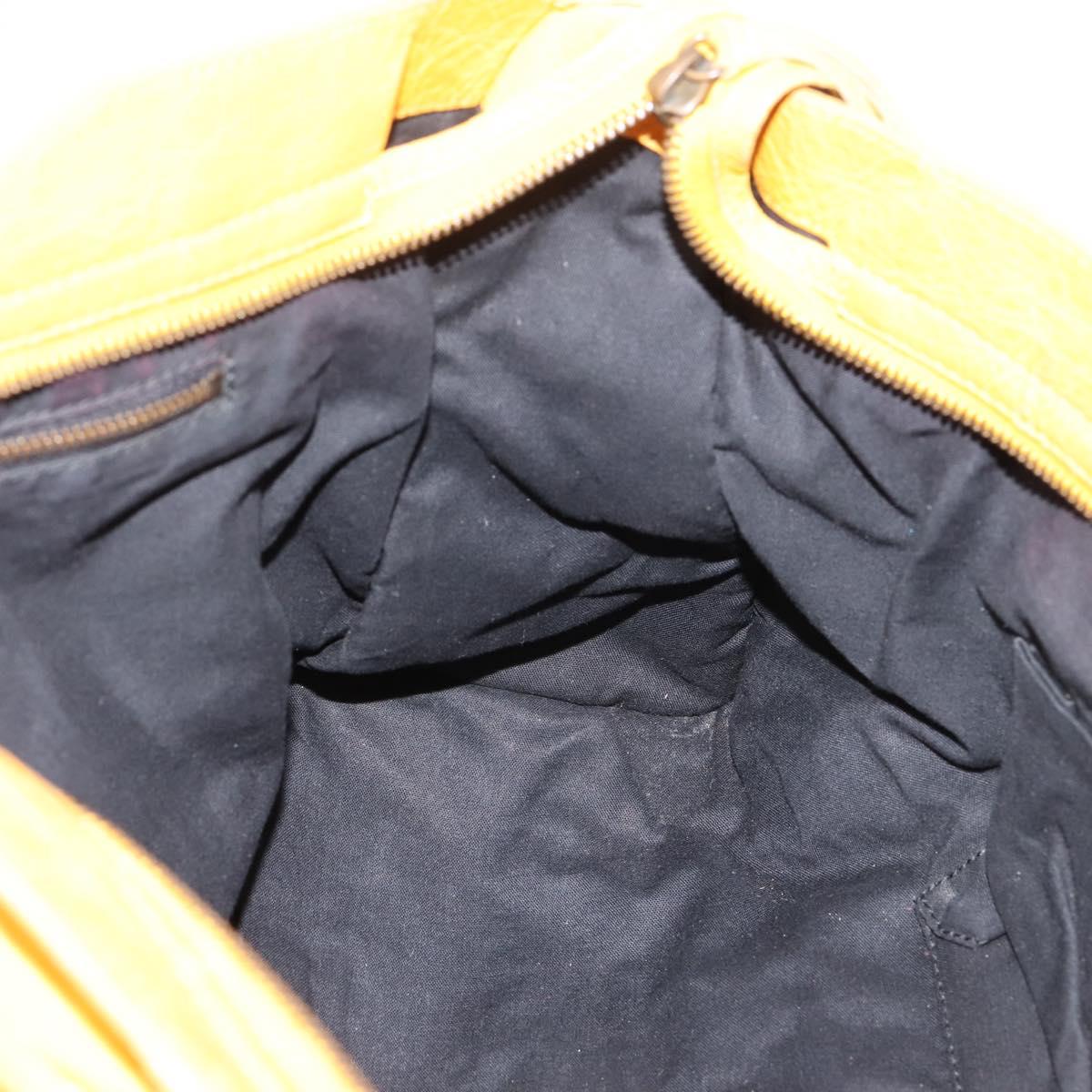Balenciaga The City Hand Bag Leather 2way Yellow 115748 Auth 208577V