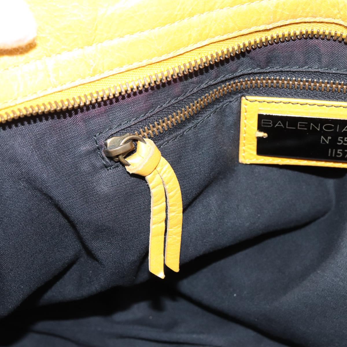Balenciaga The City Hand Bag Leather 2way Yellow 115748 Auth 208577V