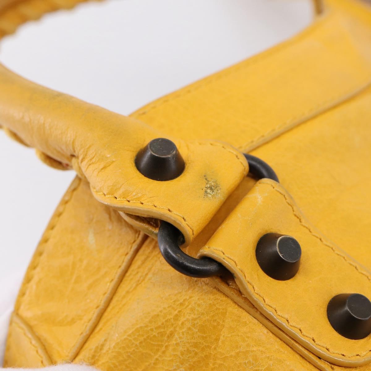 Balenciaga The City Hand Bag Leather 2way Yellow 115748 Auth 208577V