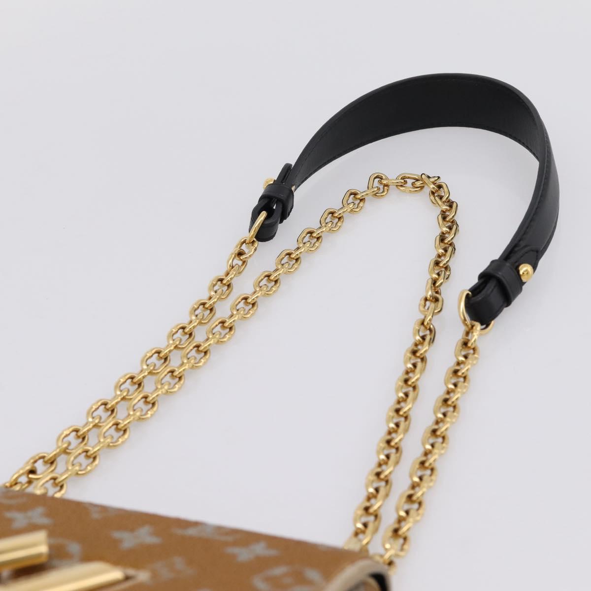 LOUIS VUITTON Twist PM Shoulder Bag Leather sequins Gold M52906 LV Auth 208581SM