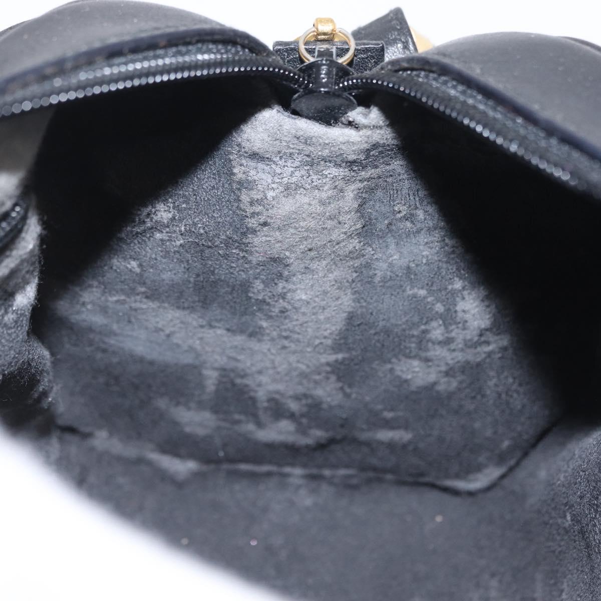 GUCCI Micro GG Shoulder Bag PVC Black Gold Tone 007 115 0086 Auth 208622