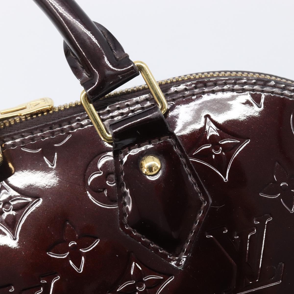 LOUIS VUITTON Monogram Vernis Alma PM Hand Bag Amarante M91611 LV Auth 208623V
