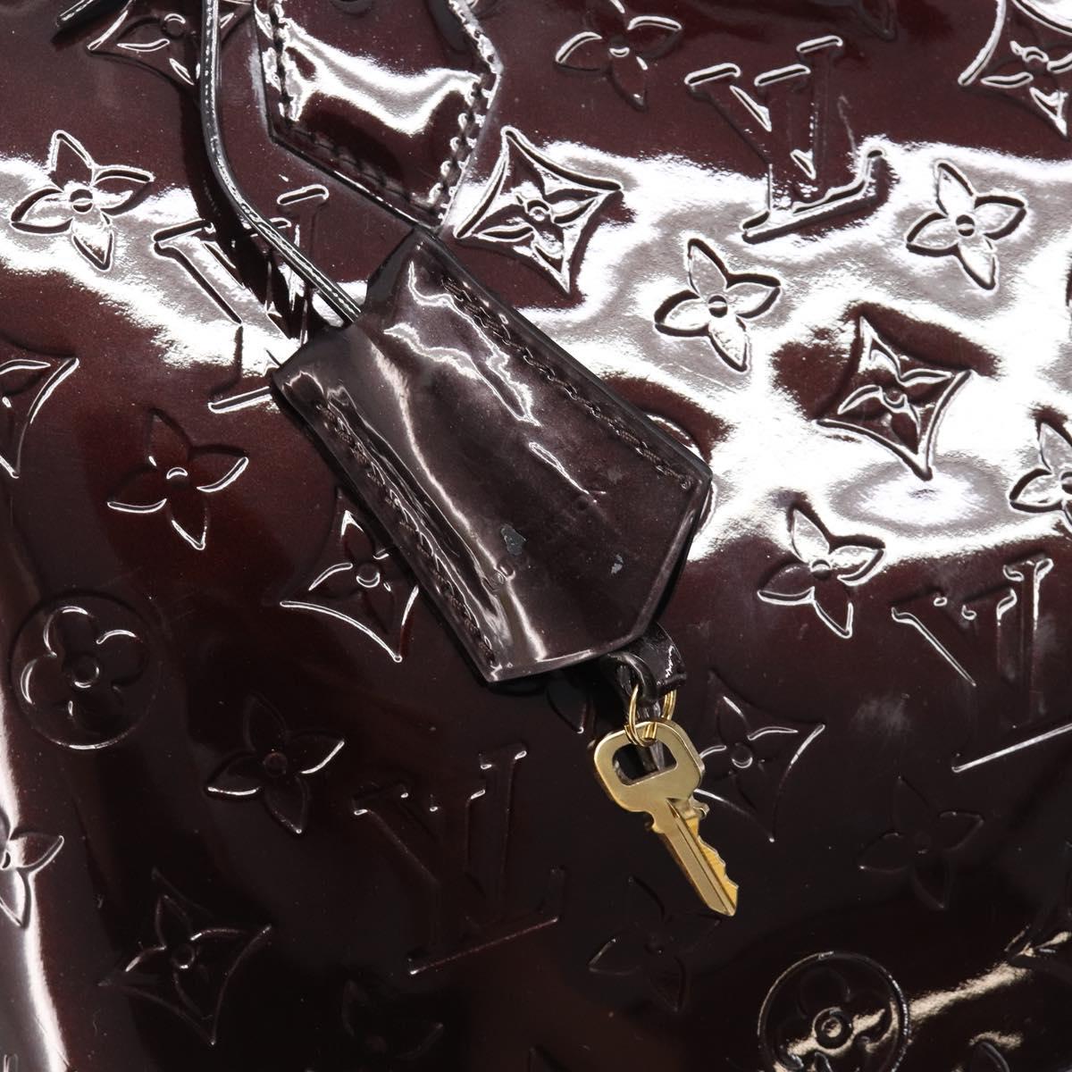 LOUIS VUITTON Monogram Vernis Alma PM Hand Bag Amarante M91611 LV Auth 208623V