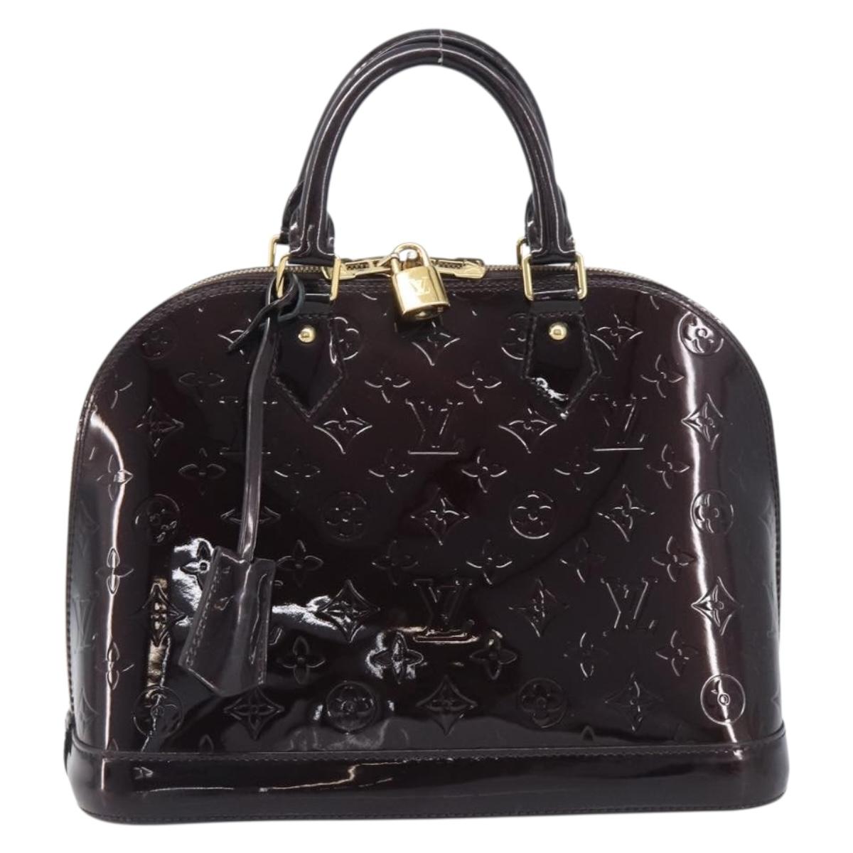 LOUIS VUITTON Monogram Vernis Alma PM Hand Bag Amarante M91611 LV Auth 208623V