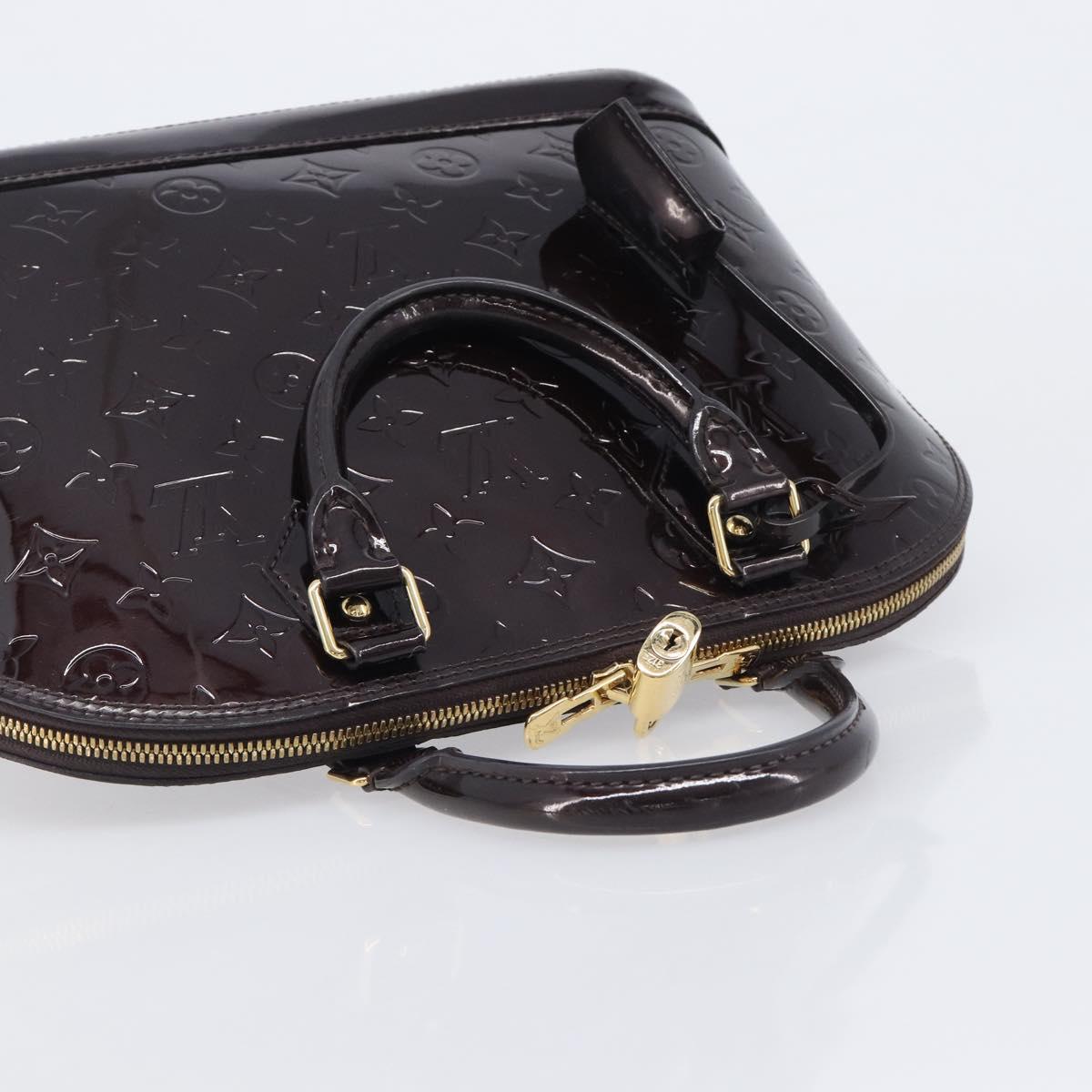 LOUIS VUITTON Monogram Vernis Alma PM Hand Bag Amarante M91611 LV Auth 208623V