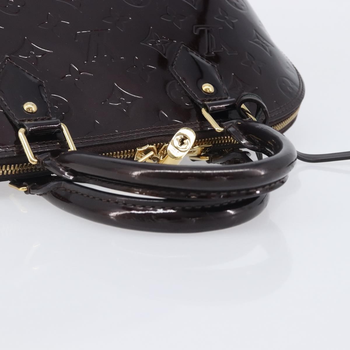 LOUIS VUITTON Monogram Vernis Alma PM Hand Bag Amarante M91611 LV Auth 208623V