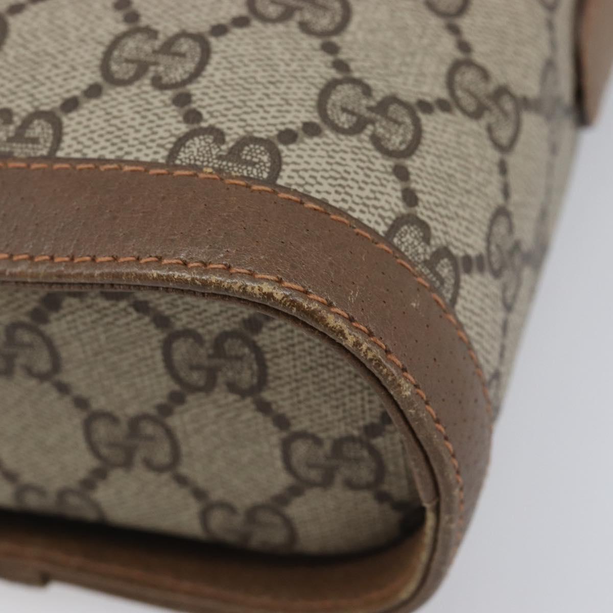 GUCCI GG Supreme Web Sherry Line Shoulder Bag PVC Beige 904 02 070 Auth 208628