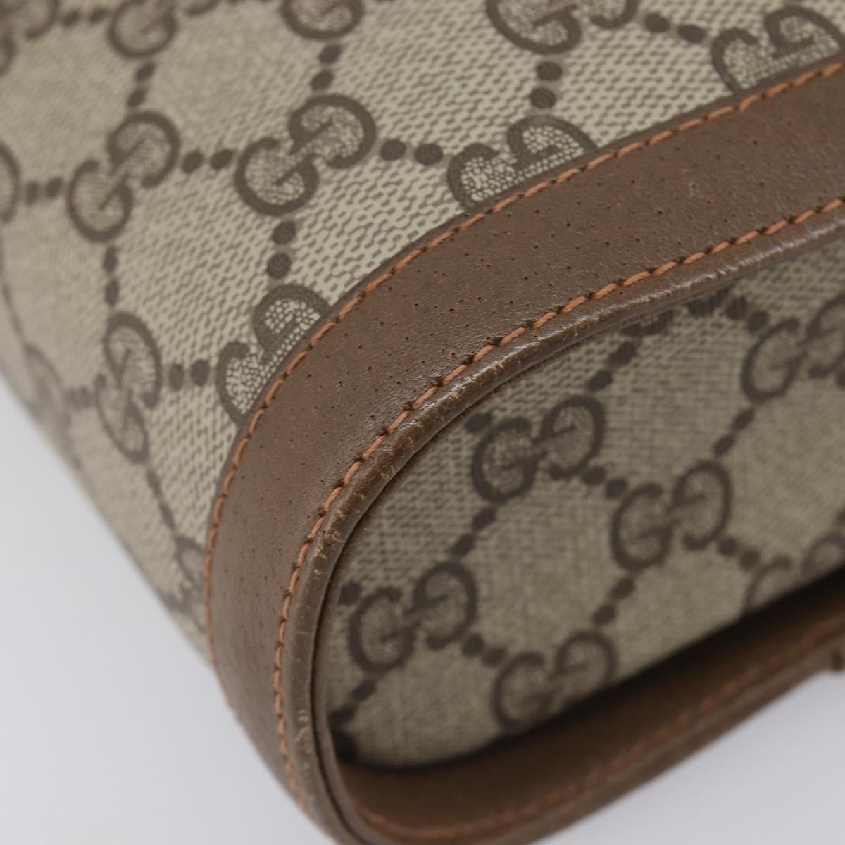 GUCCI GG Supreme Web Sherry Line Shoulder Bag PVC Beige 904 02 070 Auth 208628