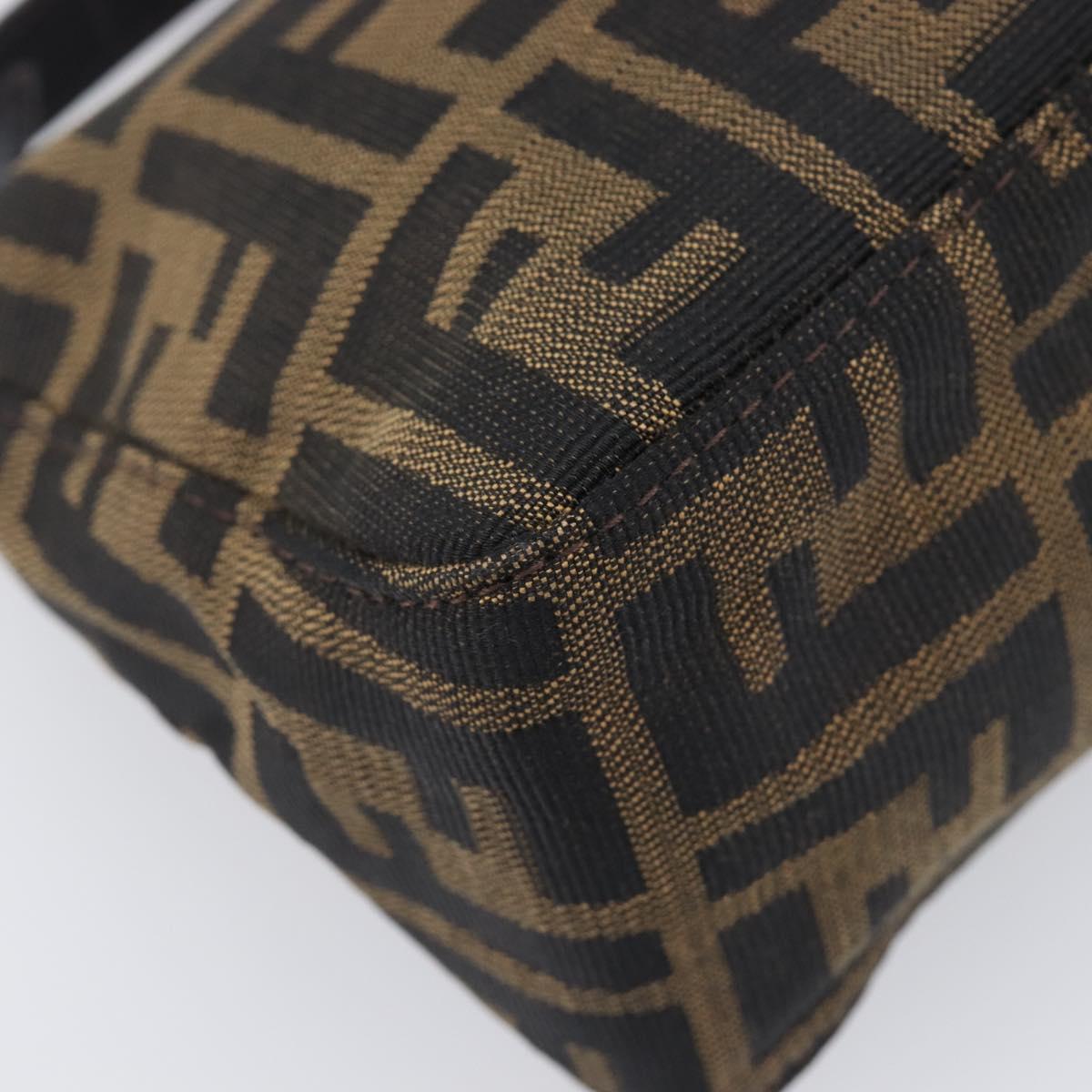 FENDI Zucca Canvas Pouch Black Silver Auth 208632A