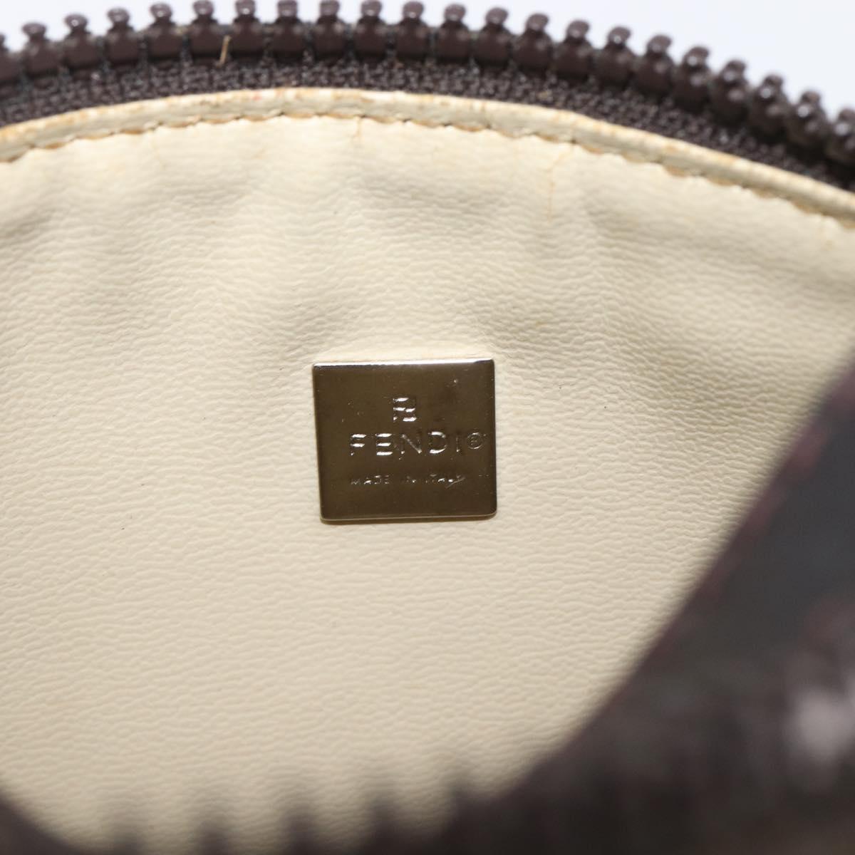 FENDI Zucca Canvas Pouch Black Silver Auth 208632A