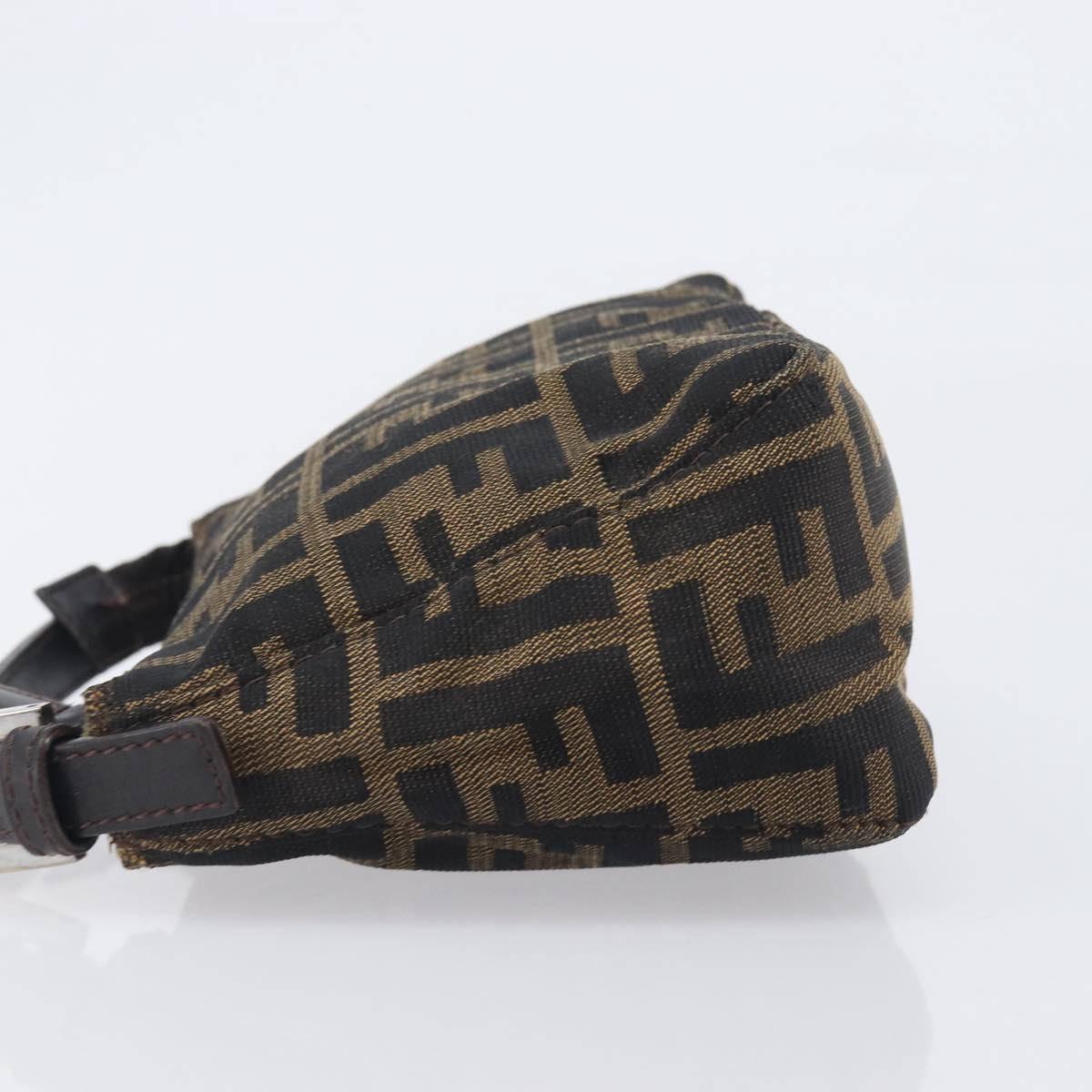FENDI Zucca Canvas Pouch Black Silver Auth 208632A