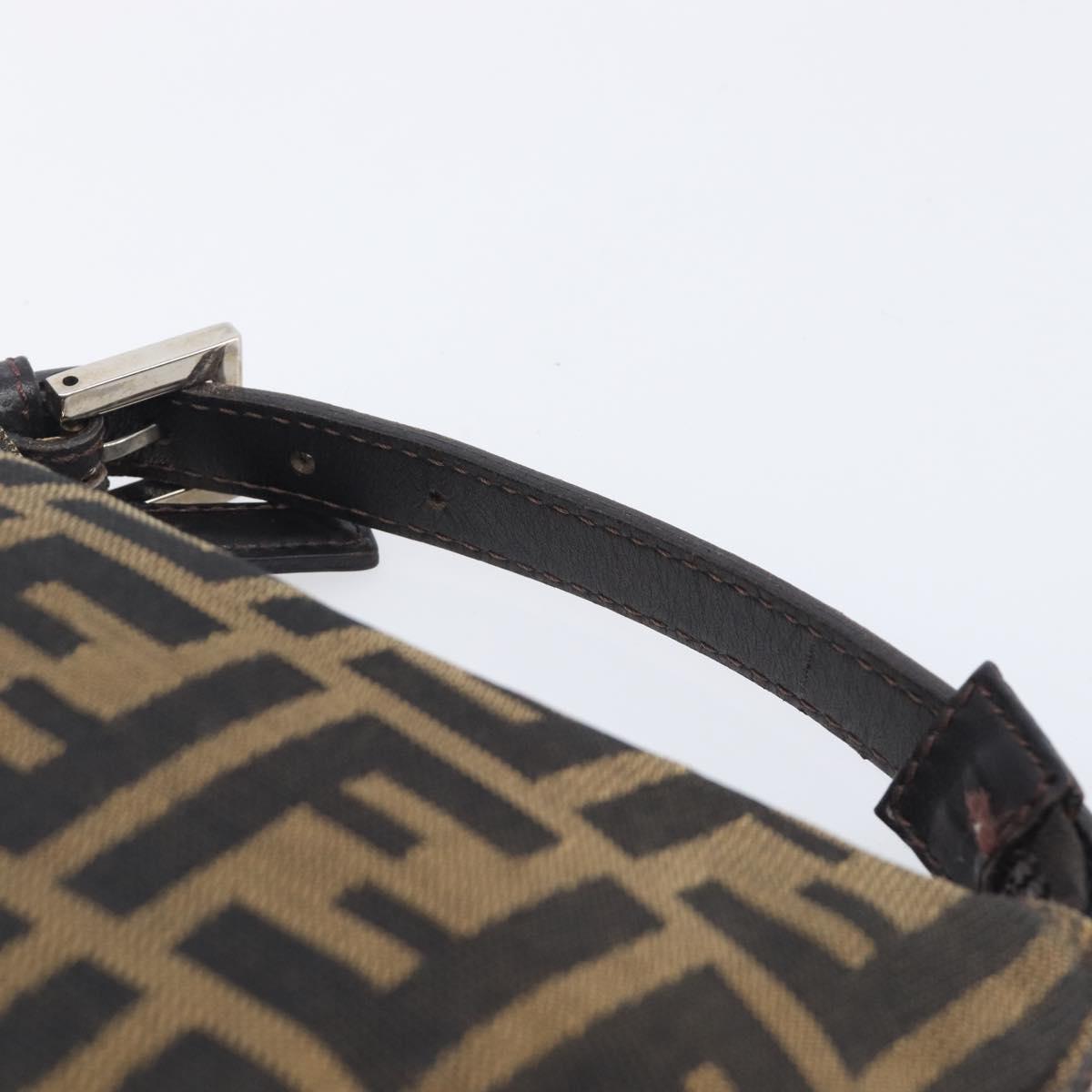 FENDI Zucca Canvas Pouch Black Silver Auth 208632A