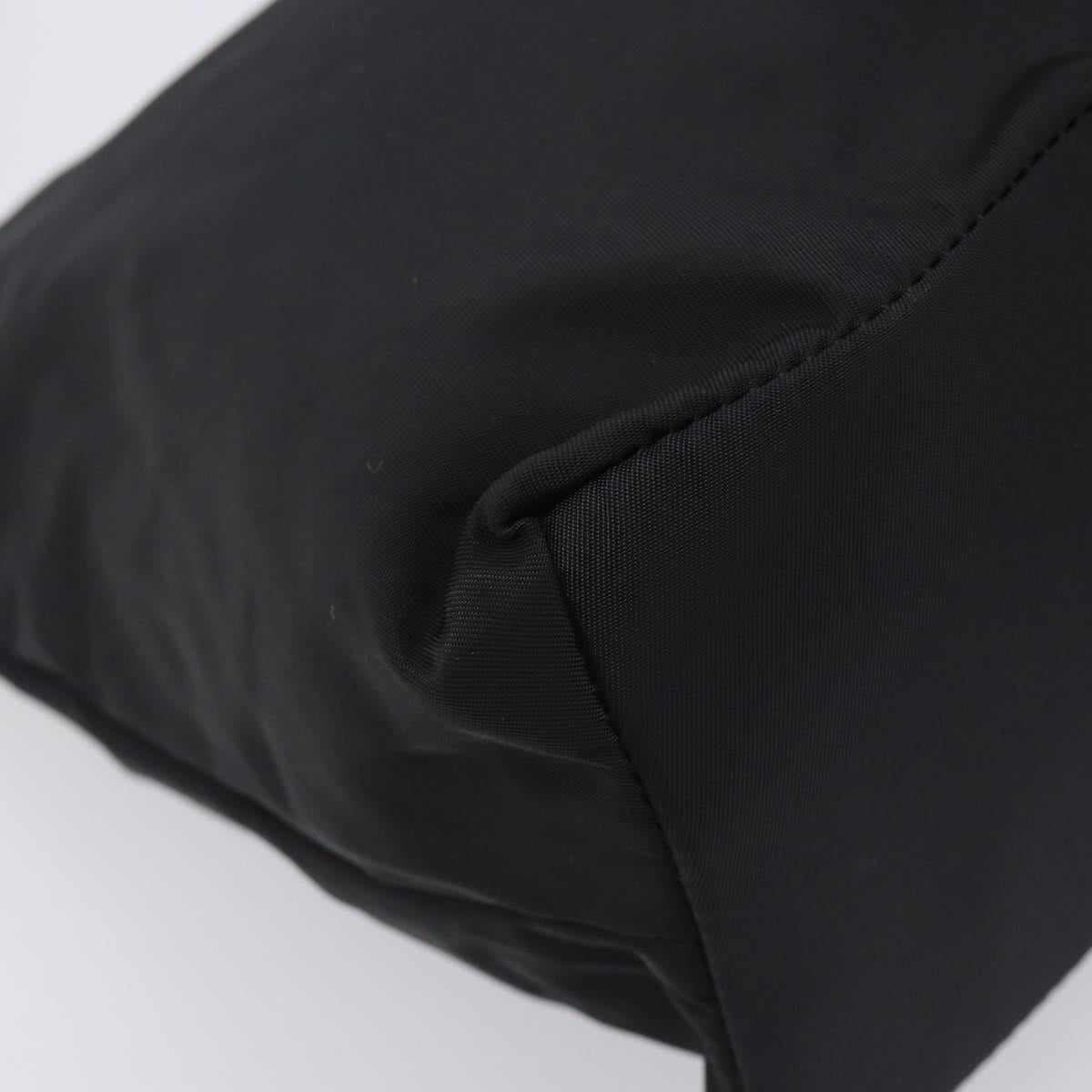 PRADA Shoulder Bag Nylon Black Silver Auth 208639V
