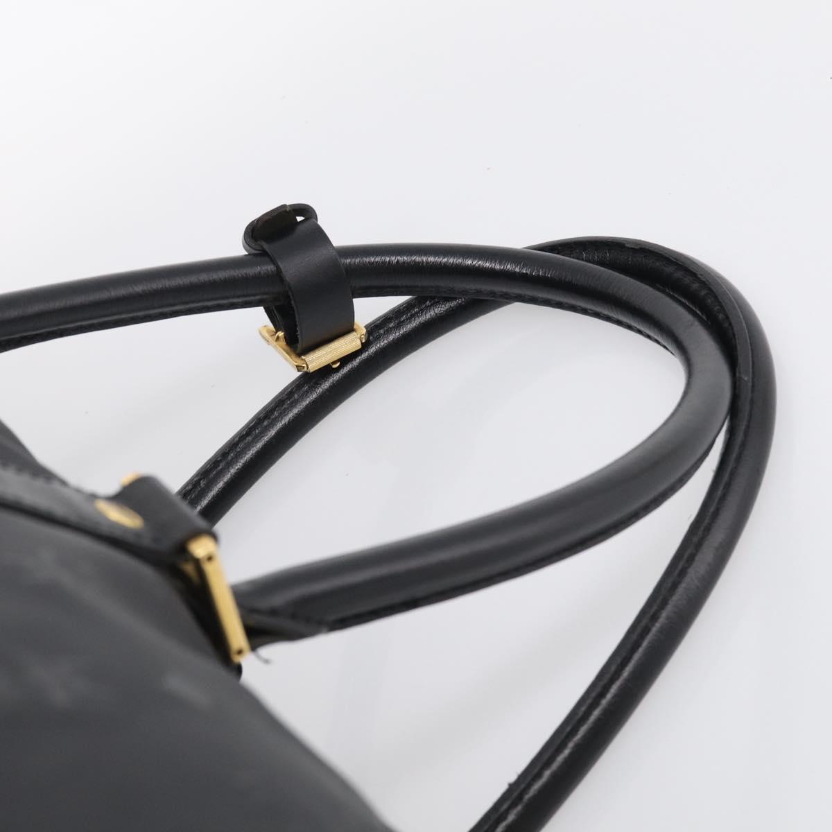 MCM Logogram Vicetos Boston Bag PVC 2way Black Gold Auth 208651