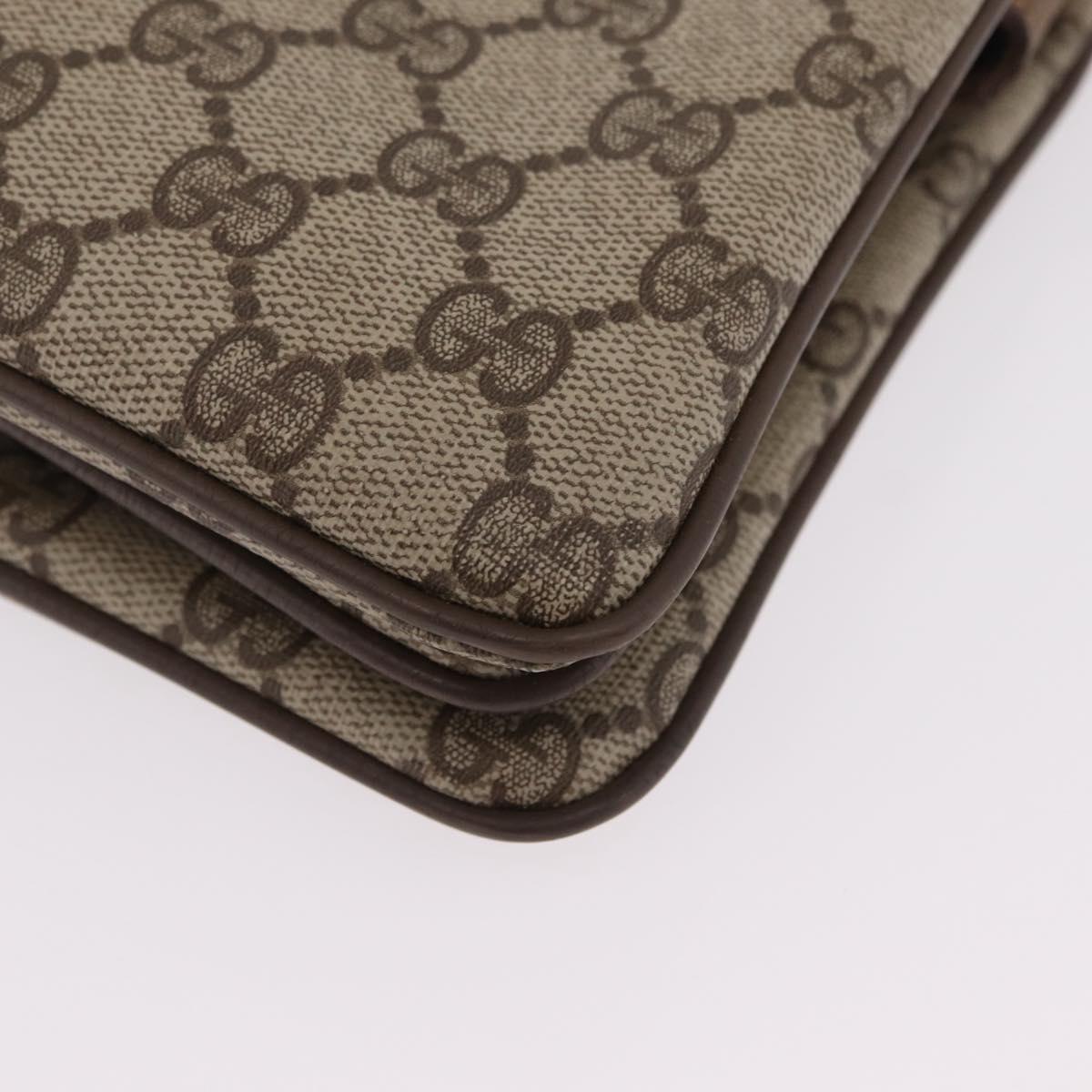 GUCCI GG Supreme Web Sherry Line Shoulder Bag PVC Beige 14 02 013 Auth 208657