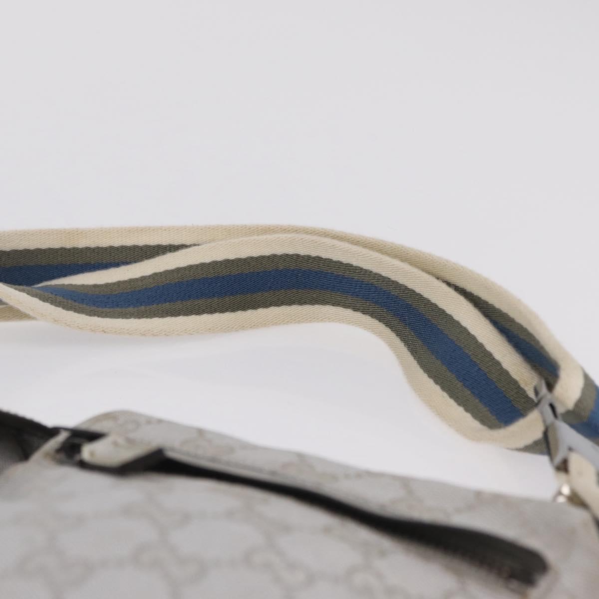 GUCCI GG Canvas Waist Bag Silver 28566 Auth 208662